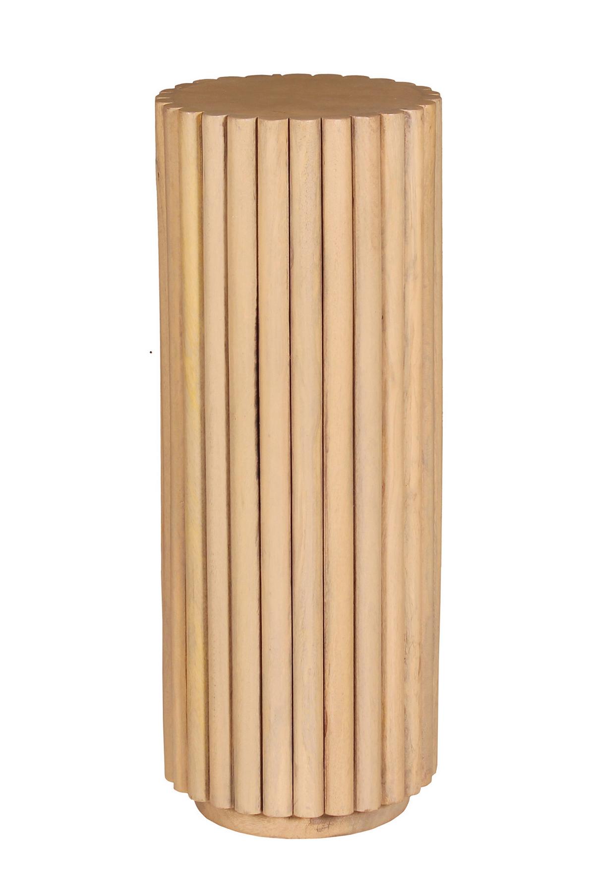 BLUMENSÄULE Naturfarben L: 25cm - Naturfarben, Design, Holz (25/25/66cm) - MID.YOU