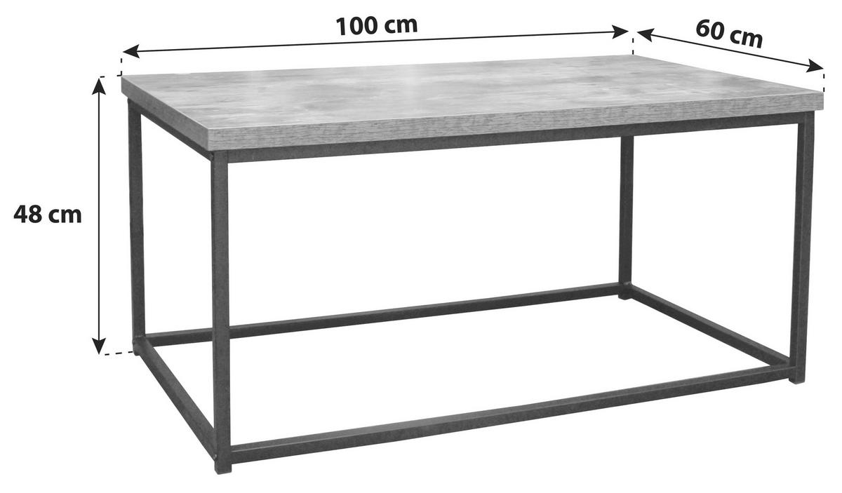 Dohányzóasztal Jungle - fekete/natúr, Modern, faalapú anyag/fém (100/48/60cm)