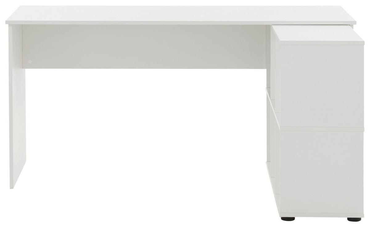 Schreibtisch Serie 500 Weiß B: 150 cm - Weiß, MODERN, Holzwerkstoff (150/73,6/121,6cm) - MID.YOU