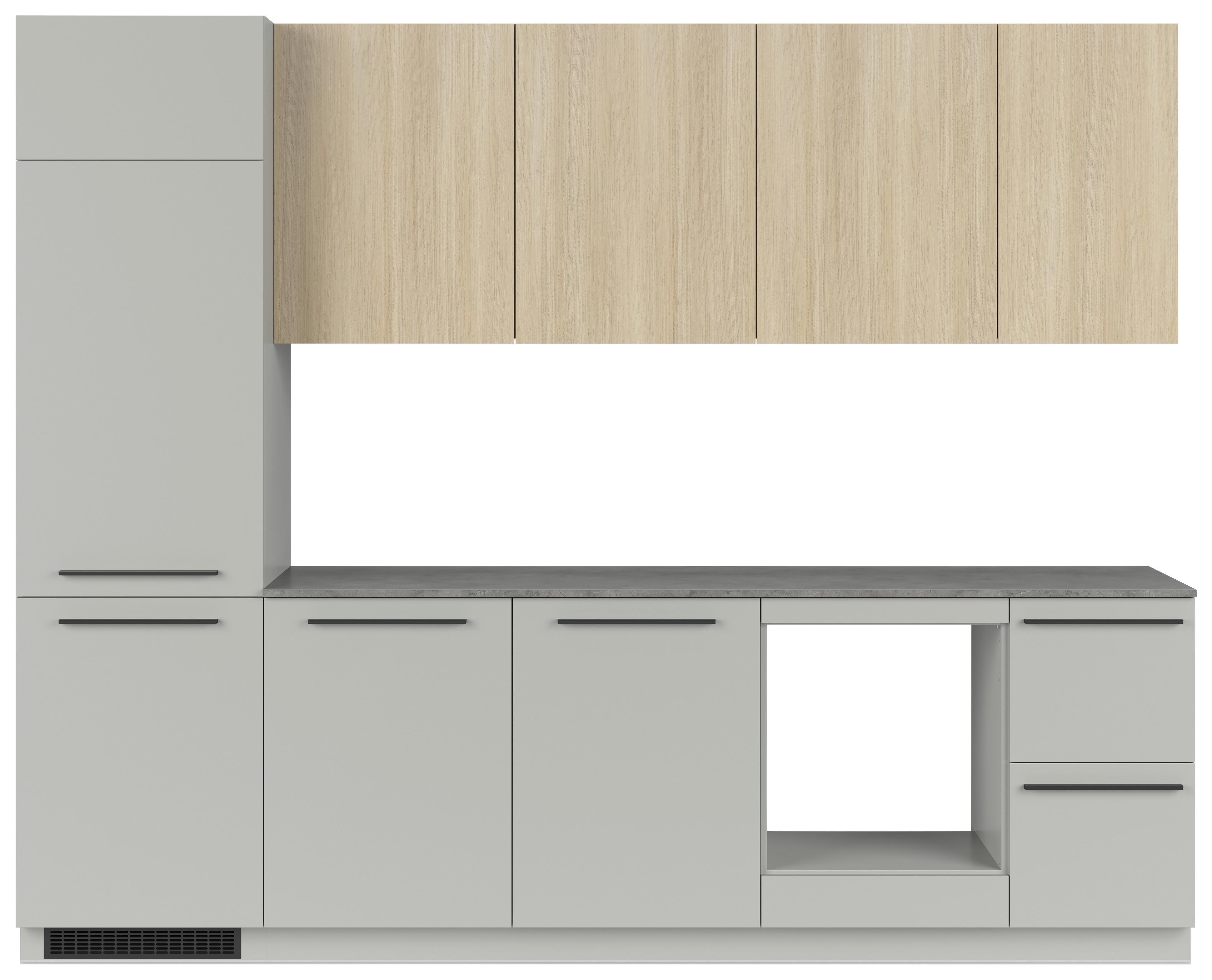 Küchenblock Milino Medium A-Chg-Sbe - Eichefarben/Graphitfarben, Basics, Holzwerkstoff (285cm) - Visiona