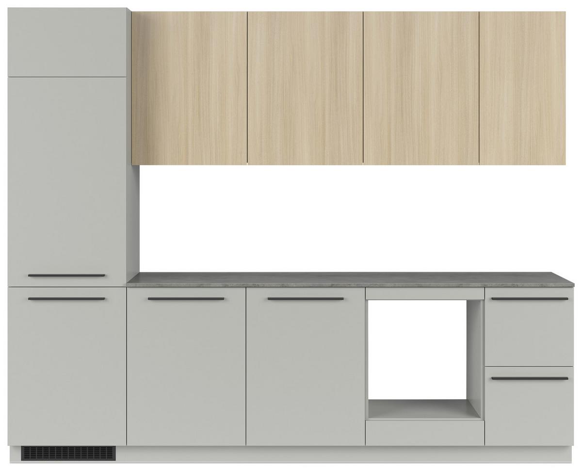 Küchenblock Milino Medium A-Chg-Sbe - Eichefarben/Graphitfarben, Basics, Holzwerkstoff (285cm) - Visiona