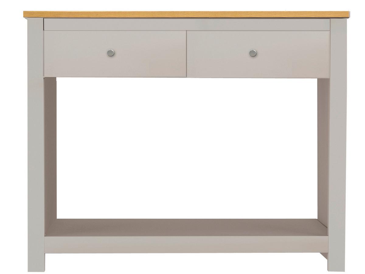 Konsolentisch Emerald Creme, Eiche Dekor L: 35cm - Eichefarben/Creme, Design, Holzwerkstoff (35/97/76cm) - MID.YOU