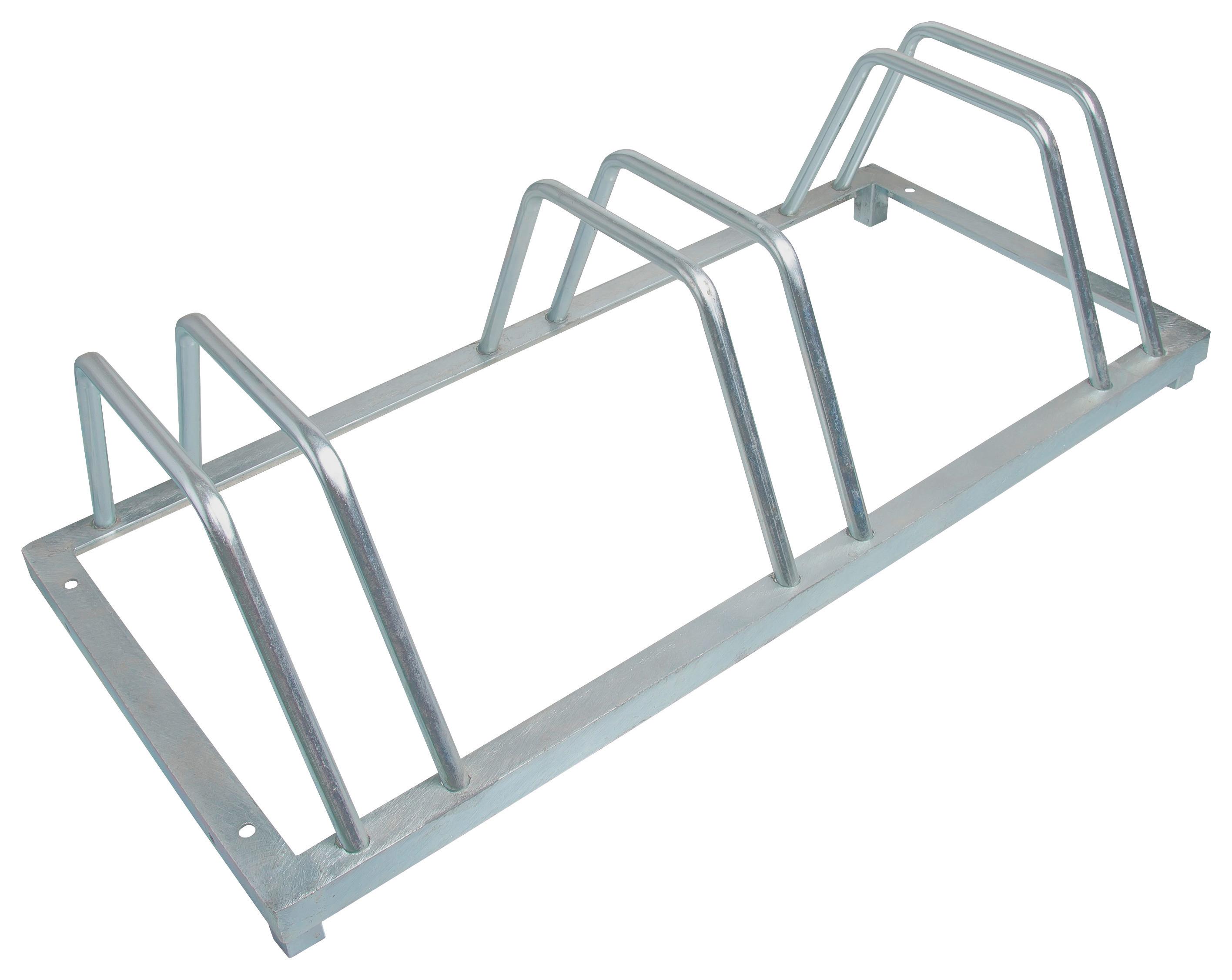 Fahrradständer für 3 Räder Bodenmontage 88x40x45 cm - Silberfarben, MODERN, Metall (88/40/25cm) - Suki
