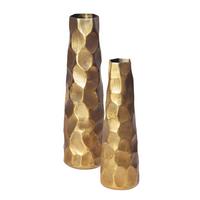 Dekovase 2er Set Goldfarben B: 15 cm - Goldfarben, Design, Metall - Livetastic