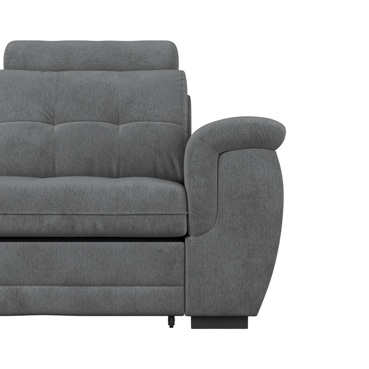 Ecksofa mit Schlaffunktion Falco new Anthrazit 183x251 cm - Anthrazit/Schwarz, KONVENTIONELL, Textil (183/251cm) - Ondega