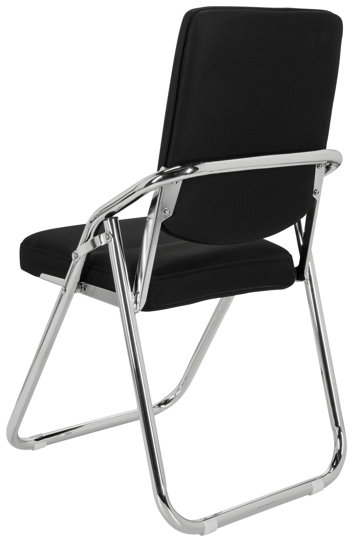 Besucherstuhl Esto Schwarz Klappbar - Chromfarben/Schwarz, Basics, Textil/Metall (46/90/40cm) - MID.YOU