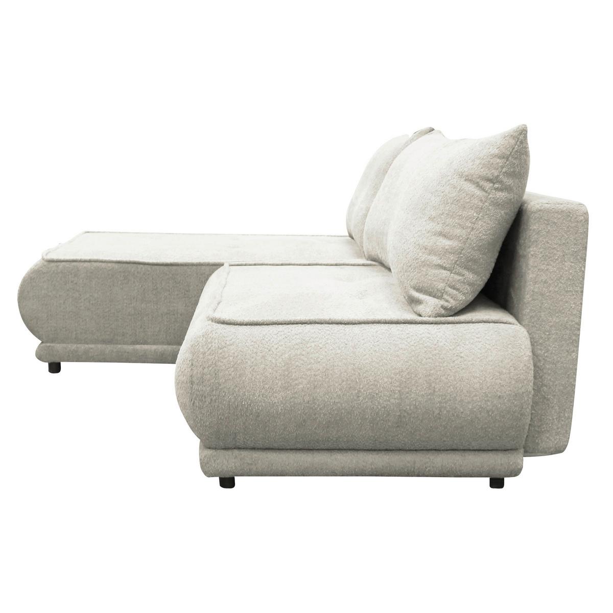 Ecksofa Paros Creme 179x277 Cm - Creme/Schwarz, Design, Textil (179/277cm) - MID.YOU