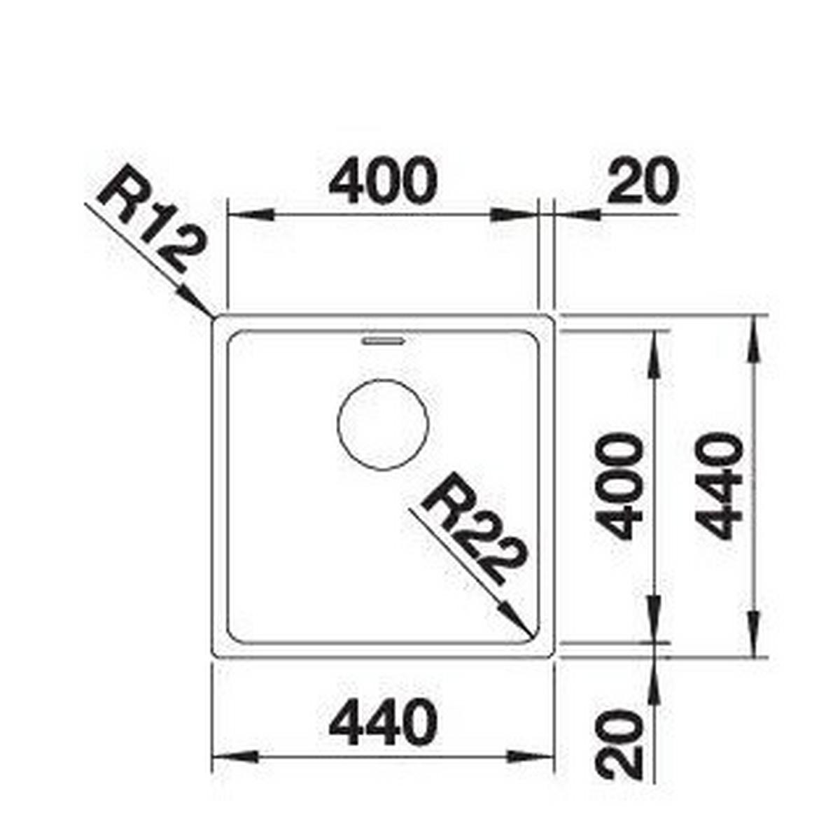 Spüle Blanco Andano 400-If Edelstahl BxT: 44x40 cm - Edelstahlfarben, Basics, Metall (44/40/19cm)