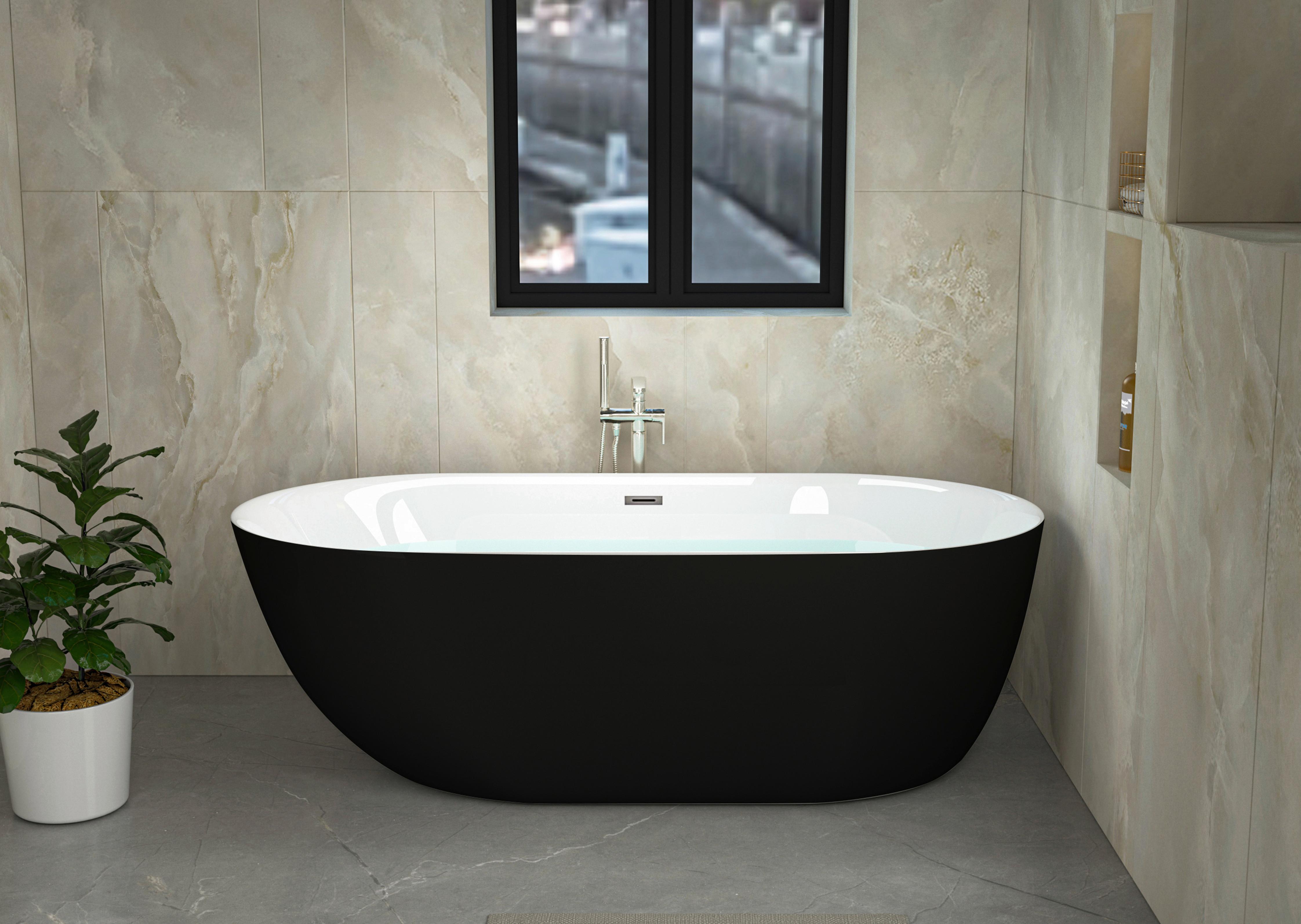 Badewanne Freist. Badewanne Melbourne - Weiß, KONVENTIONELL, Kunststoff (170/74/56cm) - Sanotechnik