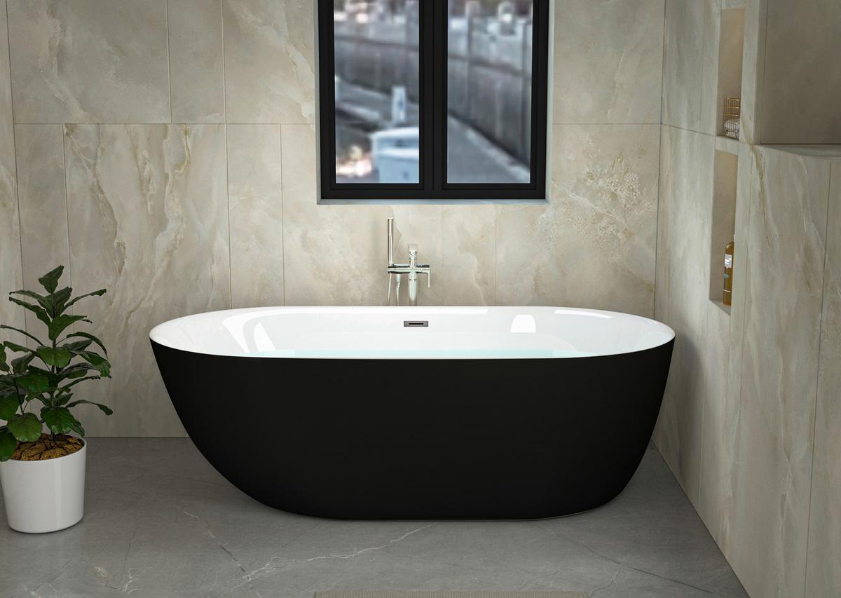Badewanne Freist. Badewanne Melbourne - Weiß, KONVENTIONELL, Kunststoff (170/74/56cm) - Sanotechnik