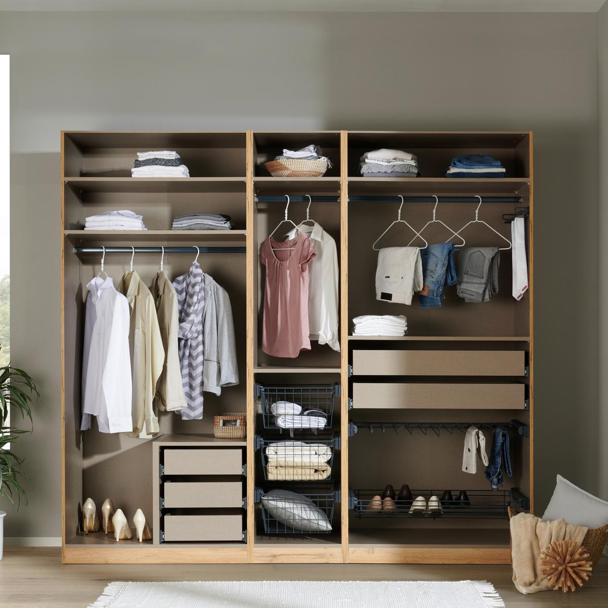 VNITŘNÍ ČLENĚNÍ UNIT - hnědá, Moderní, kompozitní dřevo (46,5/52/54,4cm) - Ondega