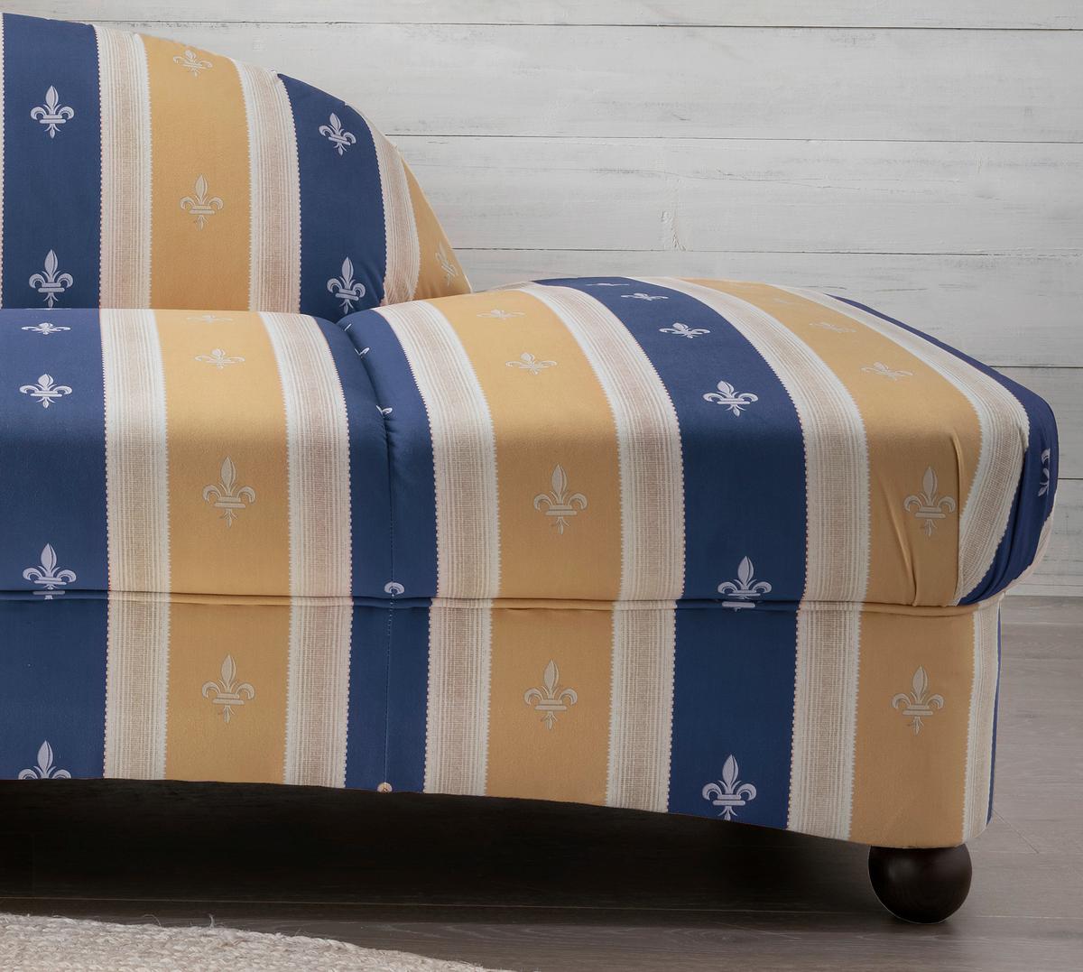 Ottomane Torello Blau B: 190 cm - Wengefarben/Blau, KONVENTIONELL, Textil (86/84/190cm) - Livetastic