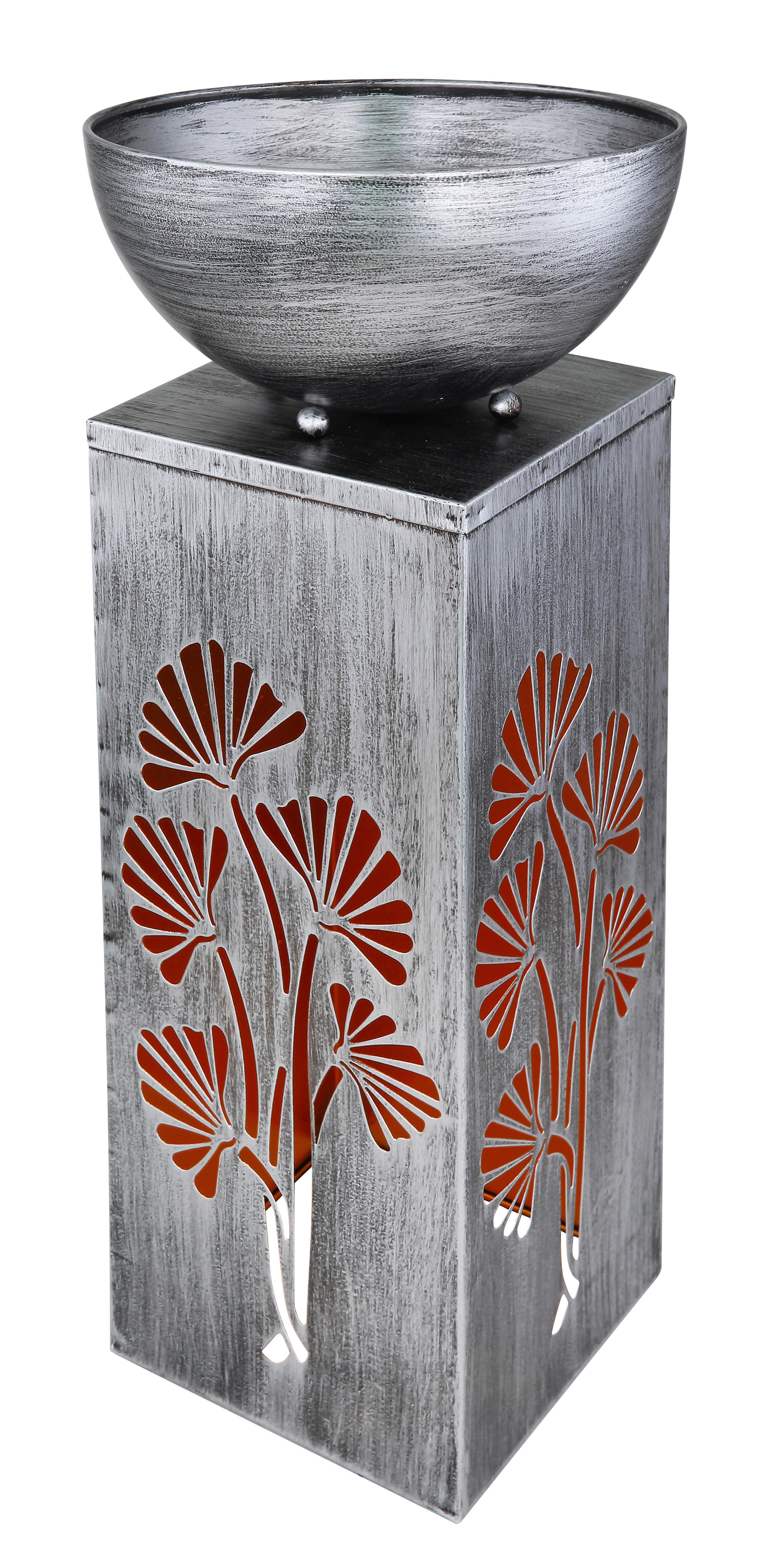 Solarleuchte 0,06 Watt Metall - Silberfarben, Design, Metall (25/59/25cm) - Globo