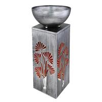 Solarleuchte 0,06 Watt Metall - Silberfarben, Design, Metall (25/59/25cm) - Globo