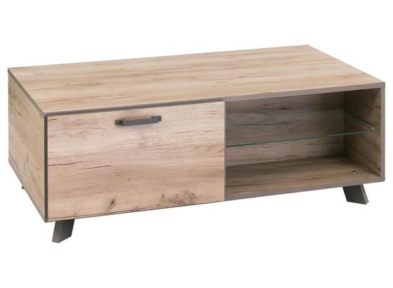 Couchtisch Holz mit Glasfach + Schublade Basti, Eichedekor - Eichefarben/Anthrazit, MODERN, Holzwerkstoff (110/60/40cm) - Livetastic Couchtisch Holz mit Glasfach + Schublade Basti, Eichedekor - Eichefarben/Anthrazit, MODERN, Holzwerkstoff (110/60/40cm) - Livetastic