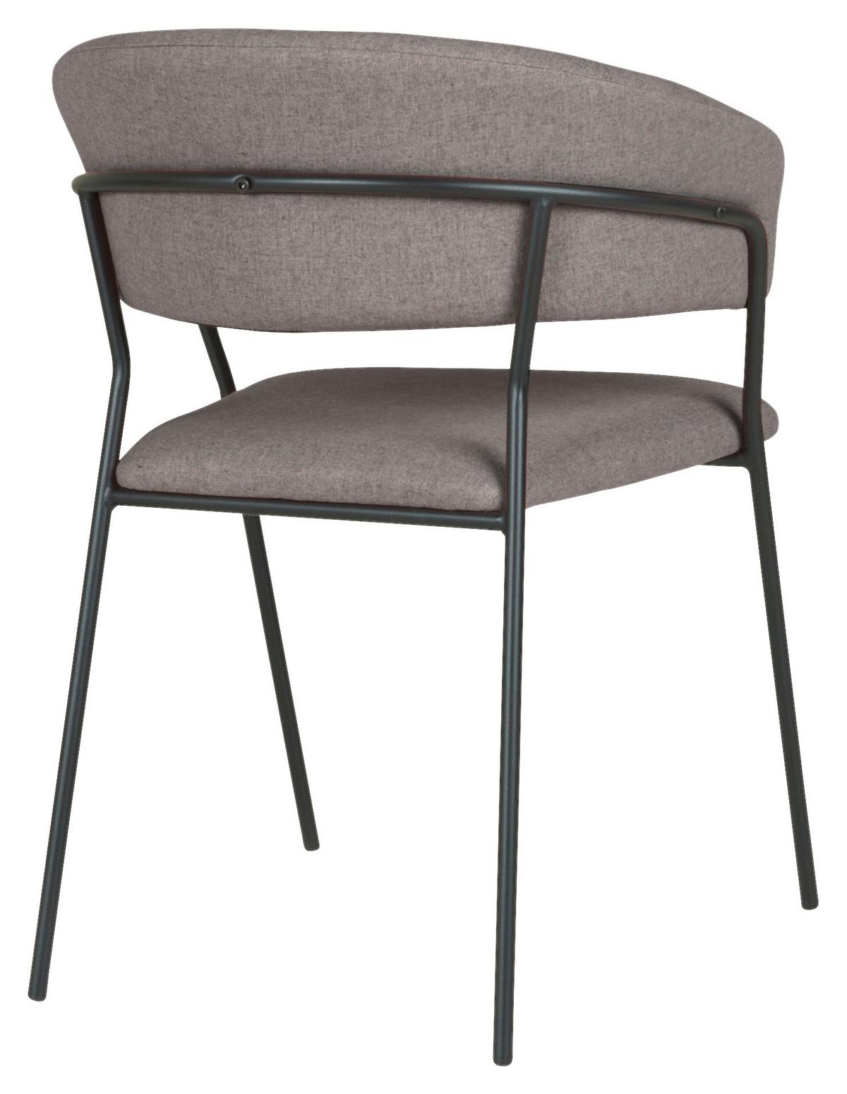 Židle s područkami Alice, tmavě šedá - černá/tmavě šedá, Moderní, kov/dřevo (53/80/59cm) - Mömax