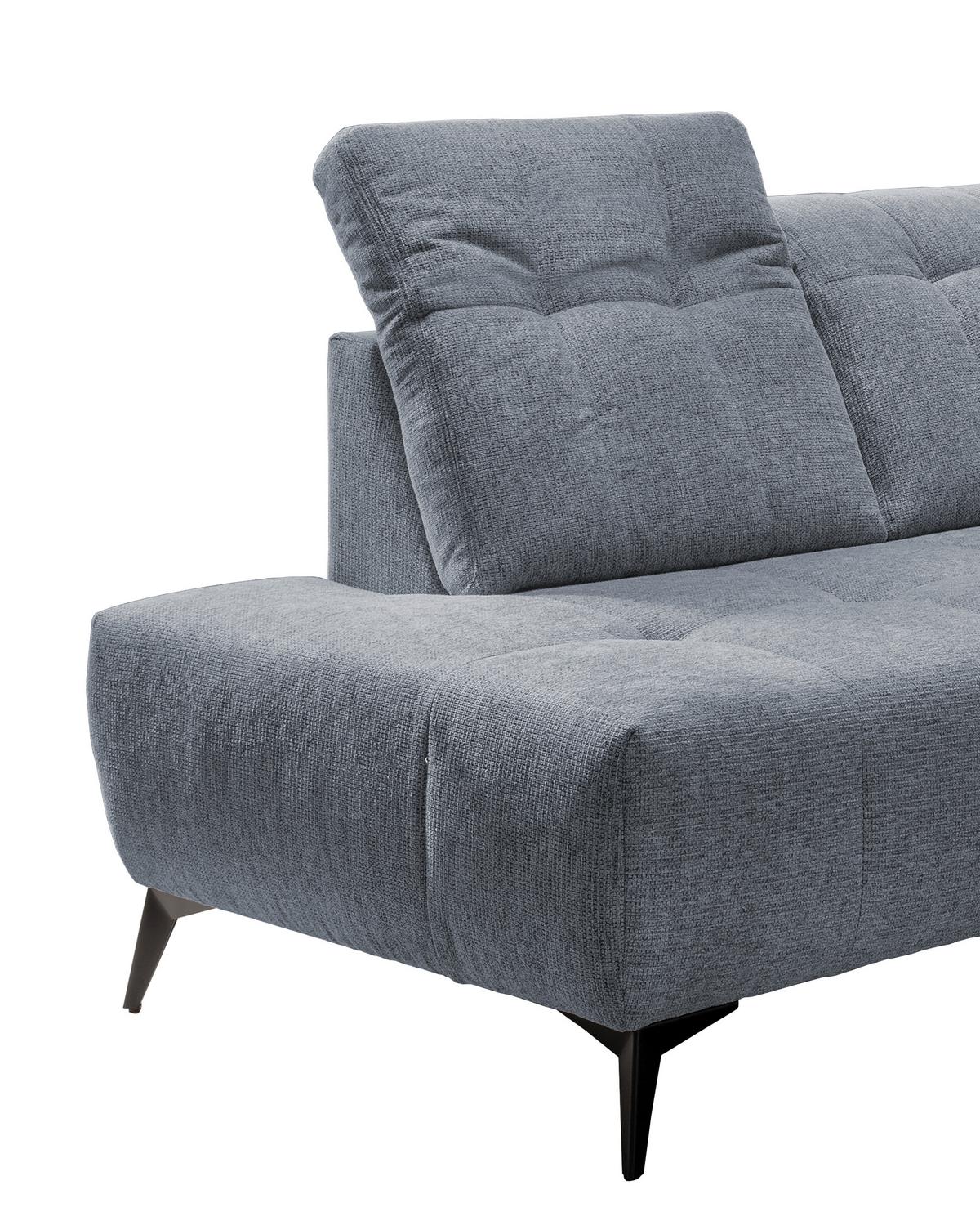Ecksofa Mit Usb Anschluss Sano, Hellblau, S: 200x261 Cm - Schwarz/Hellblau, MODERN, Textil (200/261cm) - Livetastic