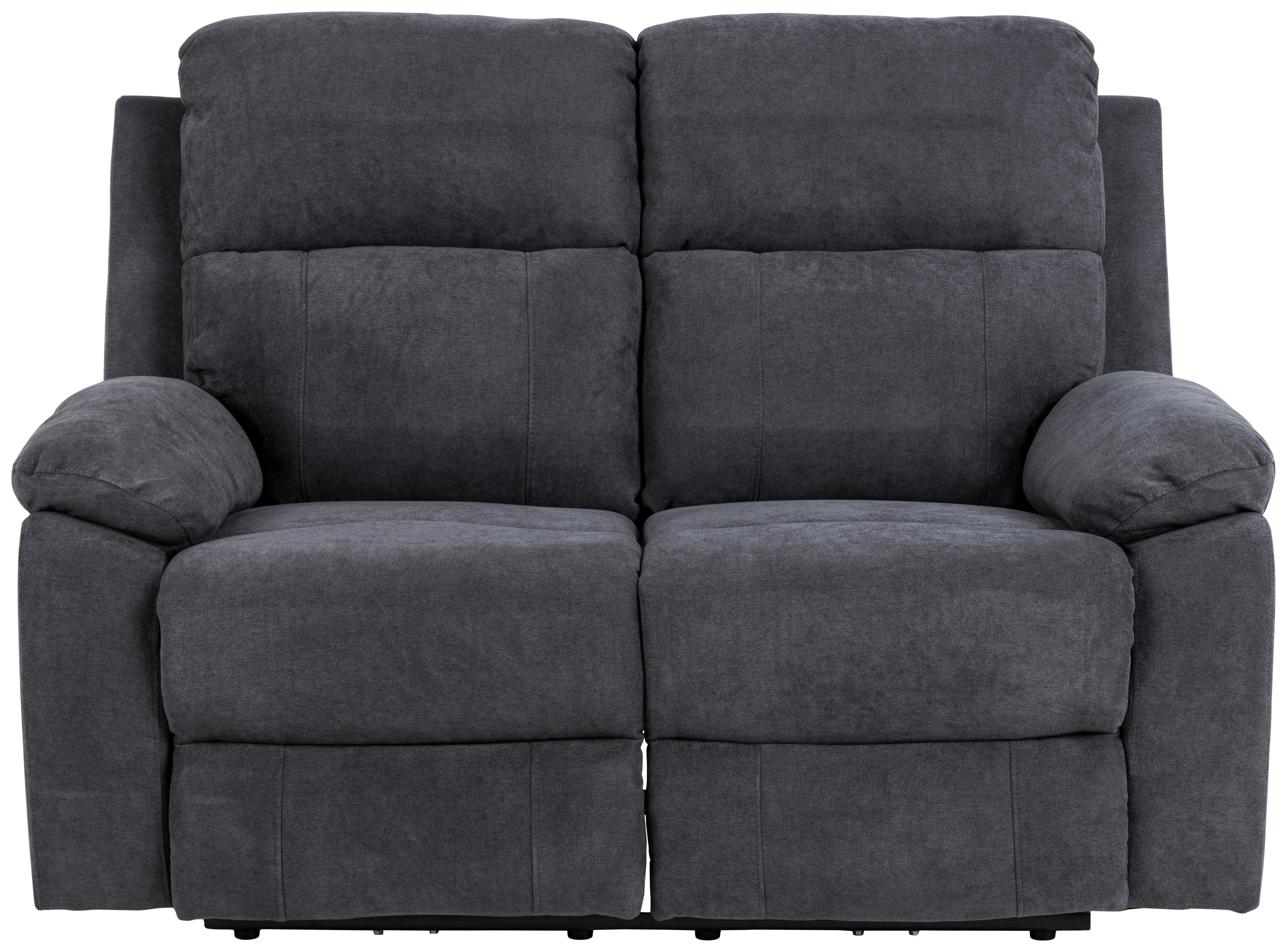 2-sitzer-sofa Mit Relaxfunktion Mora Dunkelgrau - Dunkelgrau/Schwarz, KONVENTIONELL, Textil (143,5/98/95cm) - MID.YOU