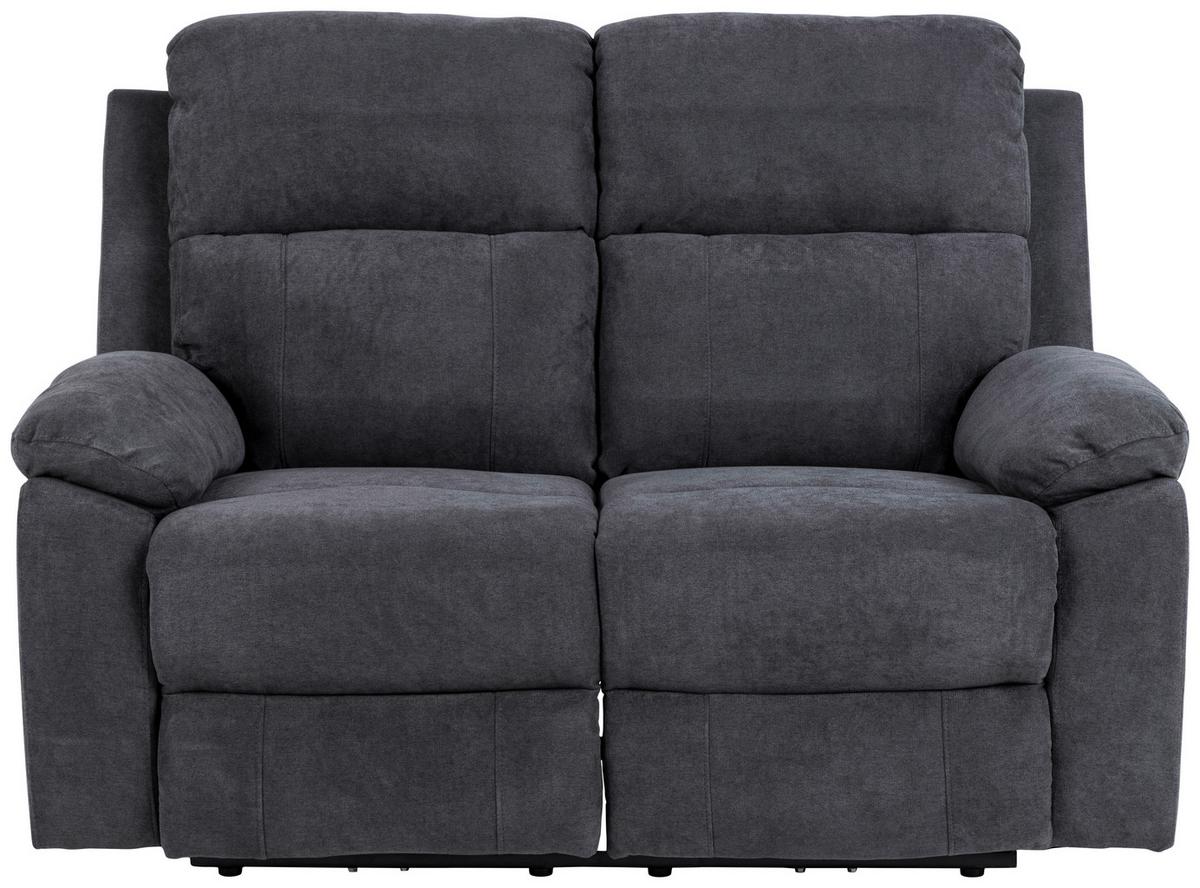 2-sitzer-sofa Mit Relaxfunktion Mora Dunkelgrau - Dunkelgrau/Schwarz, KONVENTIONELL, Textil (143,5/98/95cm) - MID.YOU