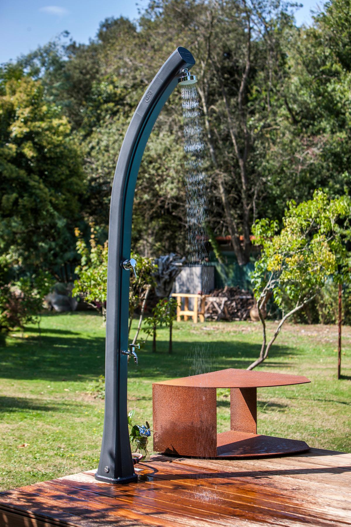 Solardusche, Schwarz Lxbxh: 19x17x219 Cm - Schwarz, KONVENTIONELL, Kunststoff/Metall (19/17/219cm) - Gre