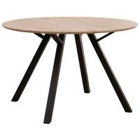 Esstisch Arno 120 Artisan Eiche Dekor, B:120cm - Schwarz/Eiche Artisan, MODERN, Holzwerkstoff/Metall (120/76/120cm)