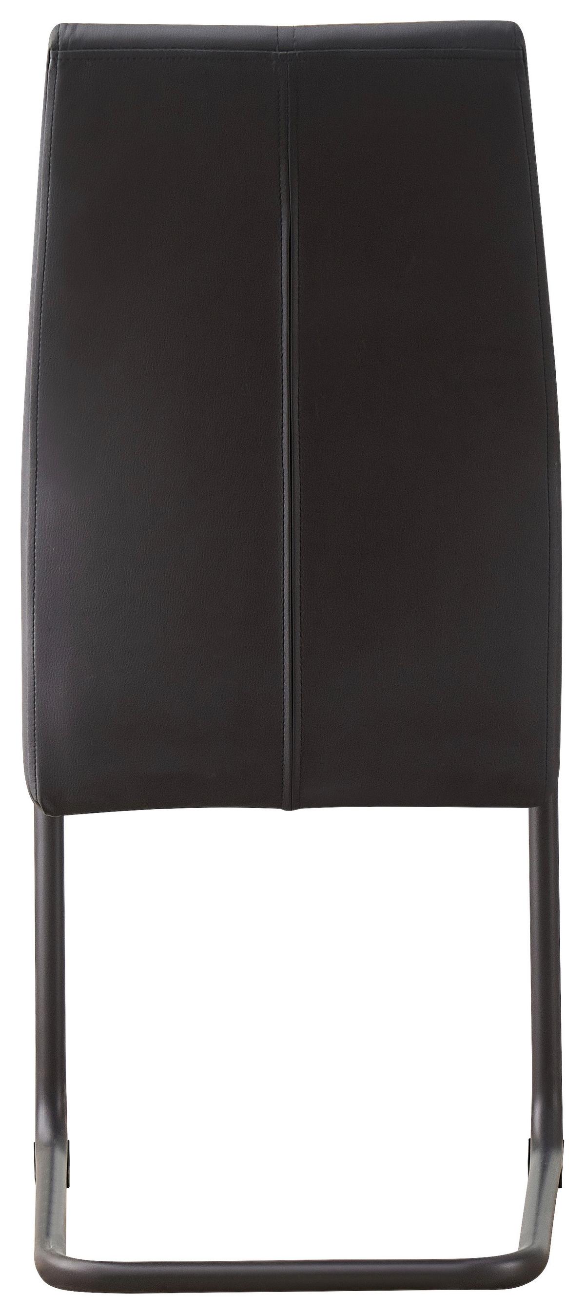 Schwingstuhl Anne Schwarz Lederlook - Schwarz, KONVENTIONELL, Textil/Metall (44/96/57cm)