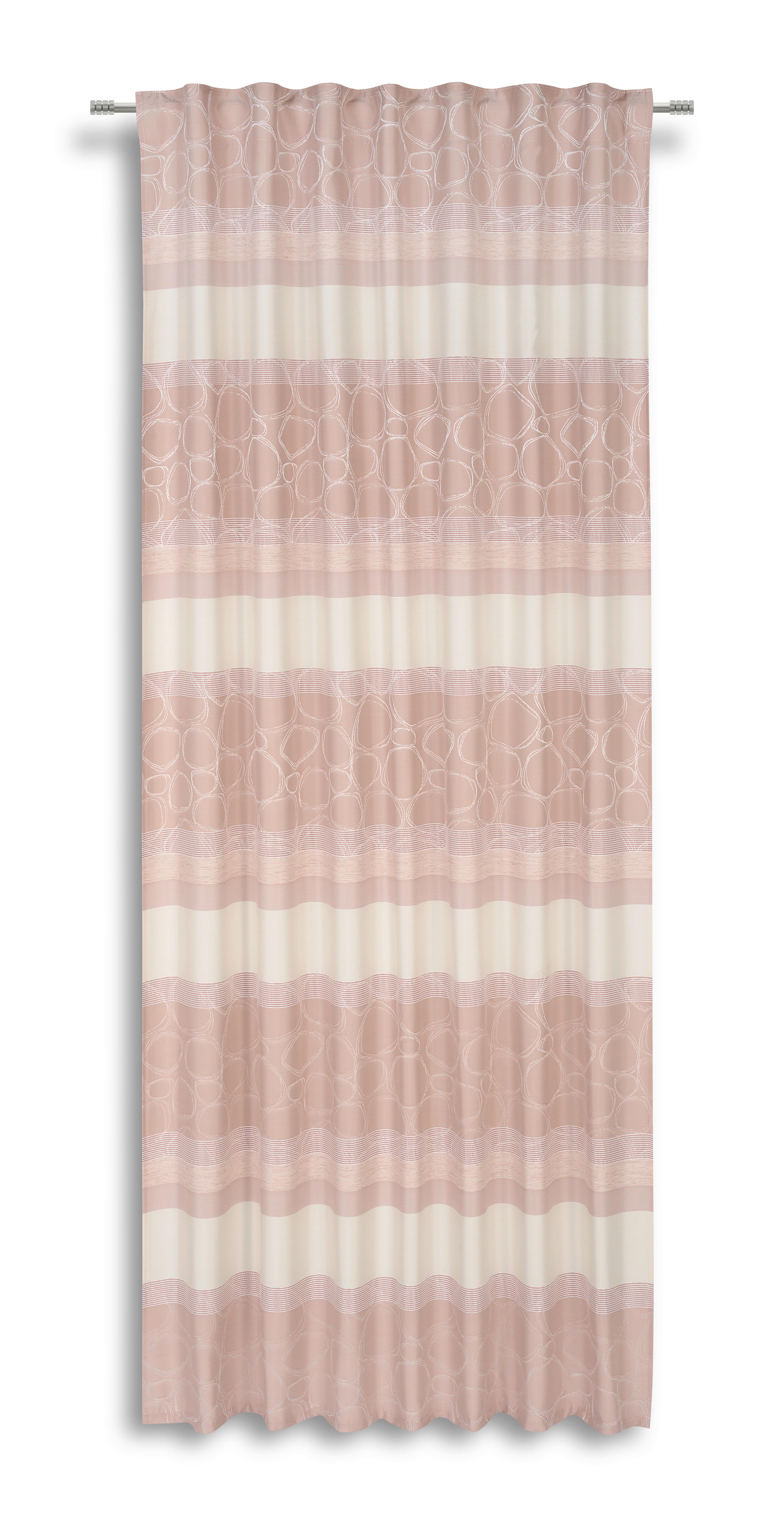 Vorhang mit Schlaufen und Band Sabrina 140x245 cm Rosa - Rosa, MODERN, Textil (140/245cm) - Luca Bessoni