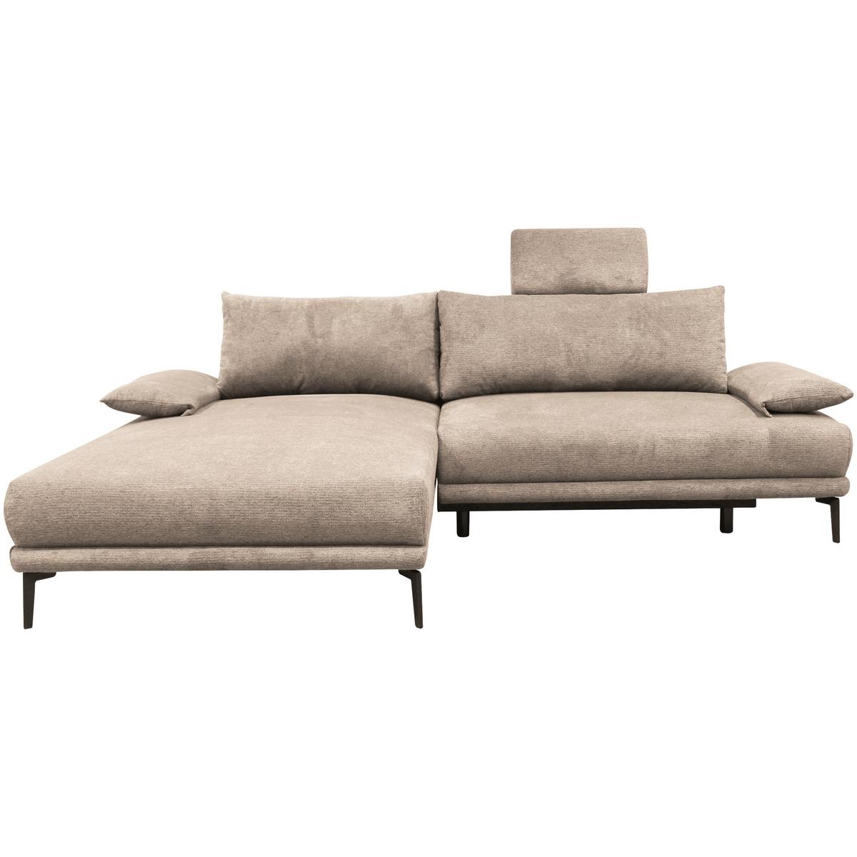 Ecksofa mit Bettkasten Lagacy 192x260 cm Webstoff Beige - Beige/Schwarz, Design, Textil (192/260cm) - MID.YOU