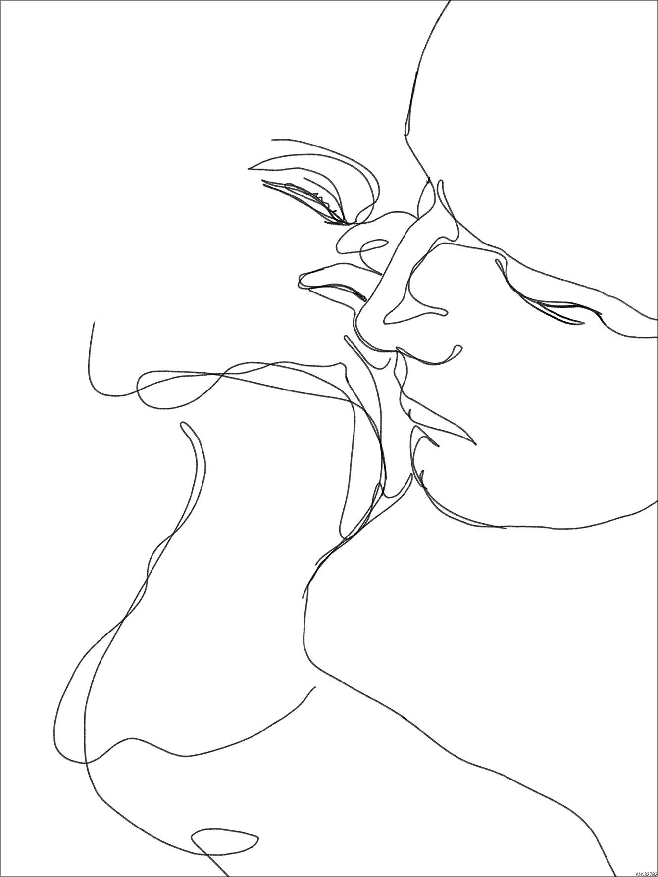Dekopaneel Sketch Of Faces Ii