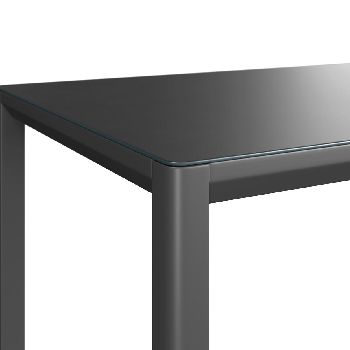 Gartentisch Bogota - Dunkelgrau, Trend, Glas/Metall (220/74/90cm) - Beldano