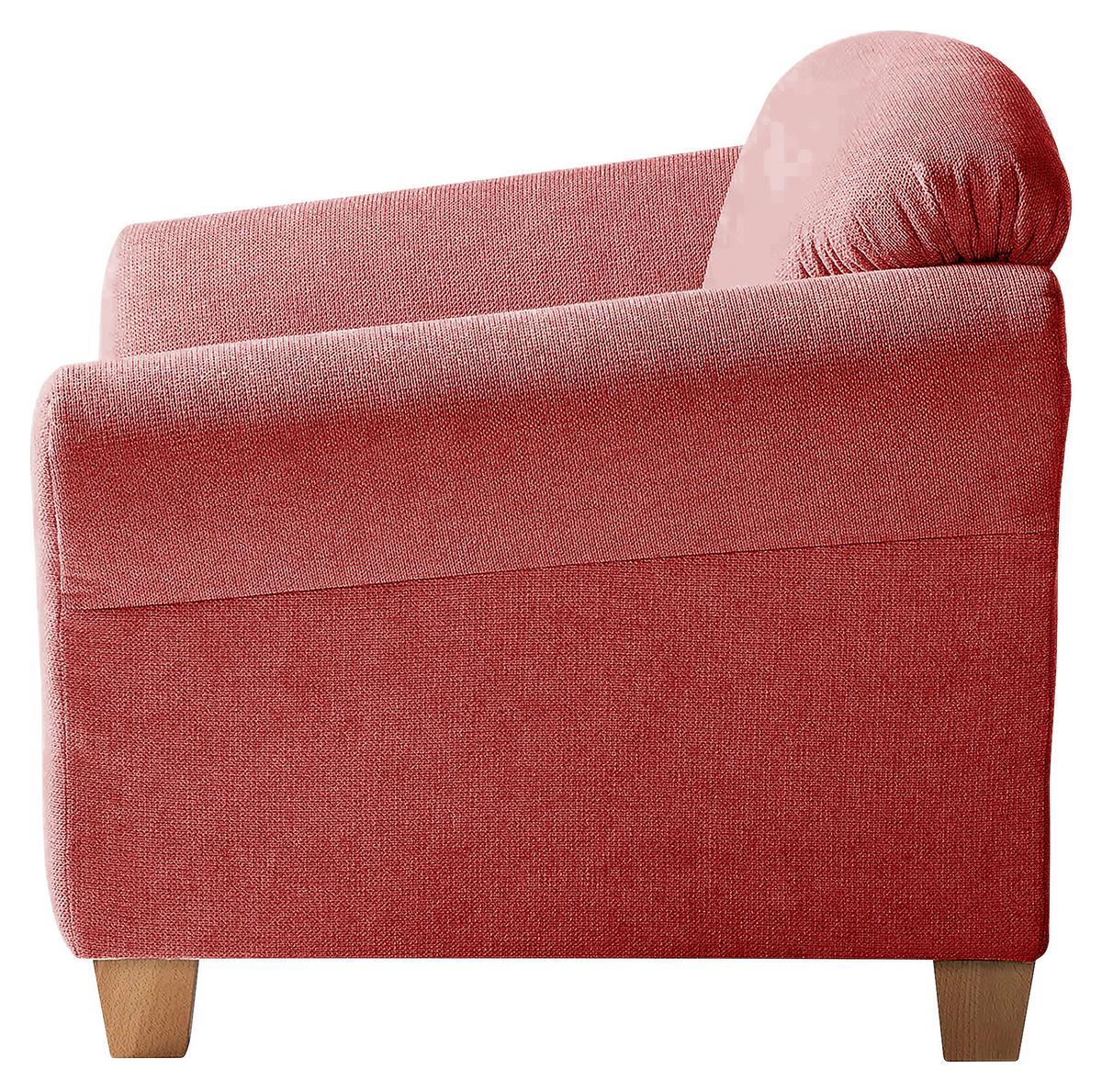 Sessel Gotland rot Rücken echt, 101x84x89 cm - Rot/Naturfarben, KONVENTIONELL, Textil (101/84/89cm) - Sit & More