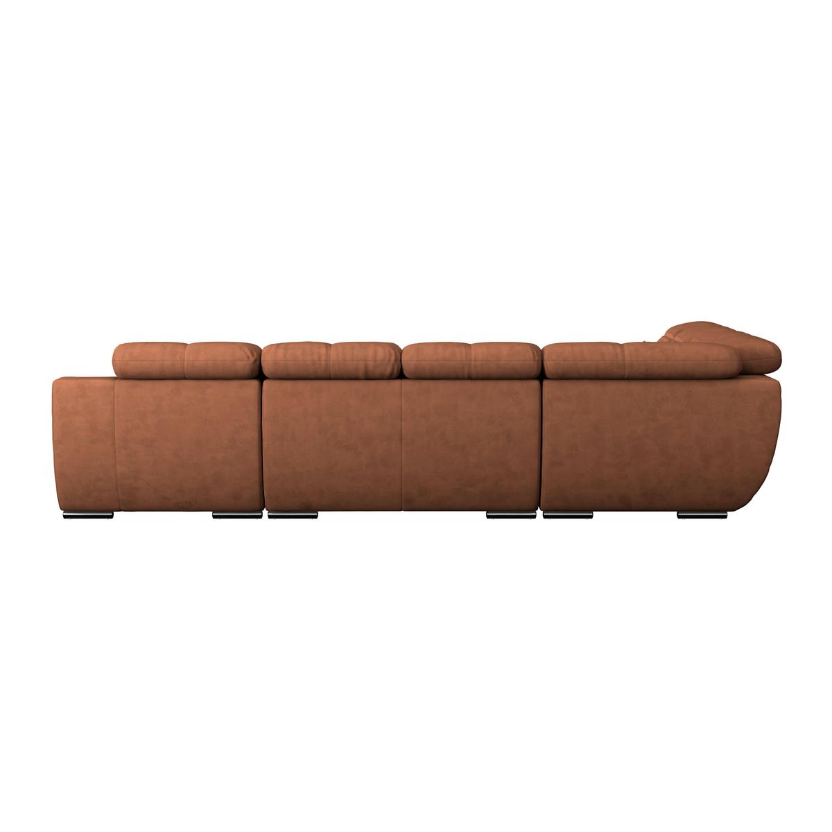 Sedací souprava MULTI tvar U, koňaková - barvy chromu/koňaková, Moderní, kov/textil (228/345/184cm) - Luca Bessoni