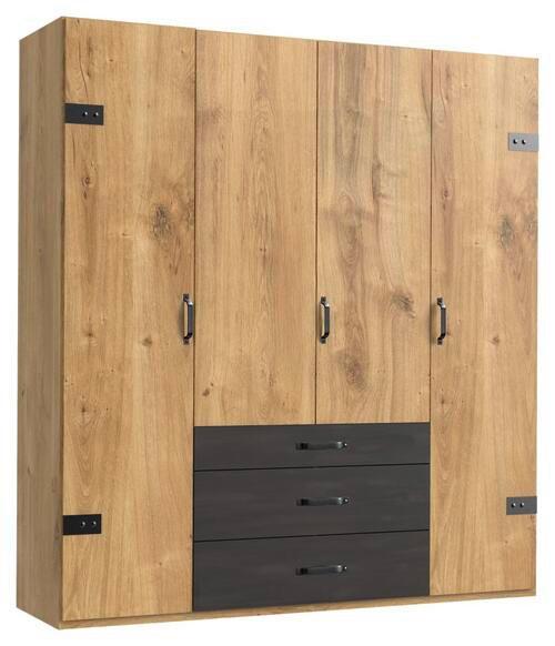 Drehtürenschrank Mit Laden 200cm Detroit, Eiche/graphit