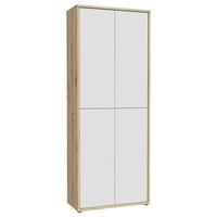 Skříň na boty, šedá/dub artisan, š: 74,5cm - šedá/světle šedá, Moderní, kompozitní dřevo/plast (74,5/191,9/34,9cm)