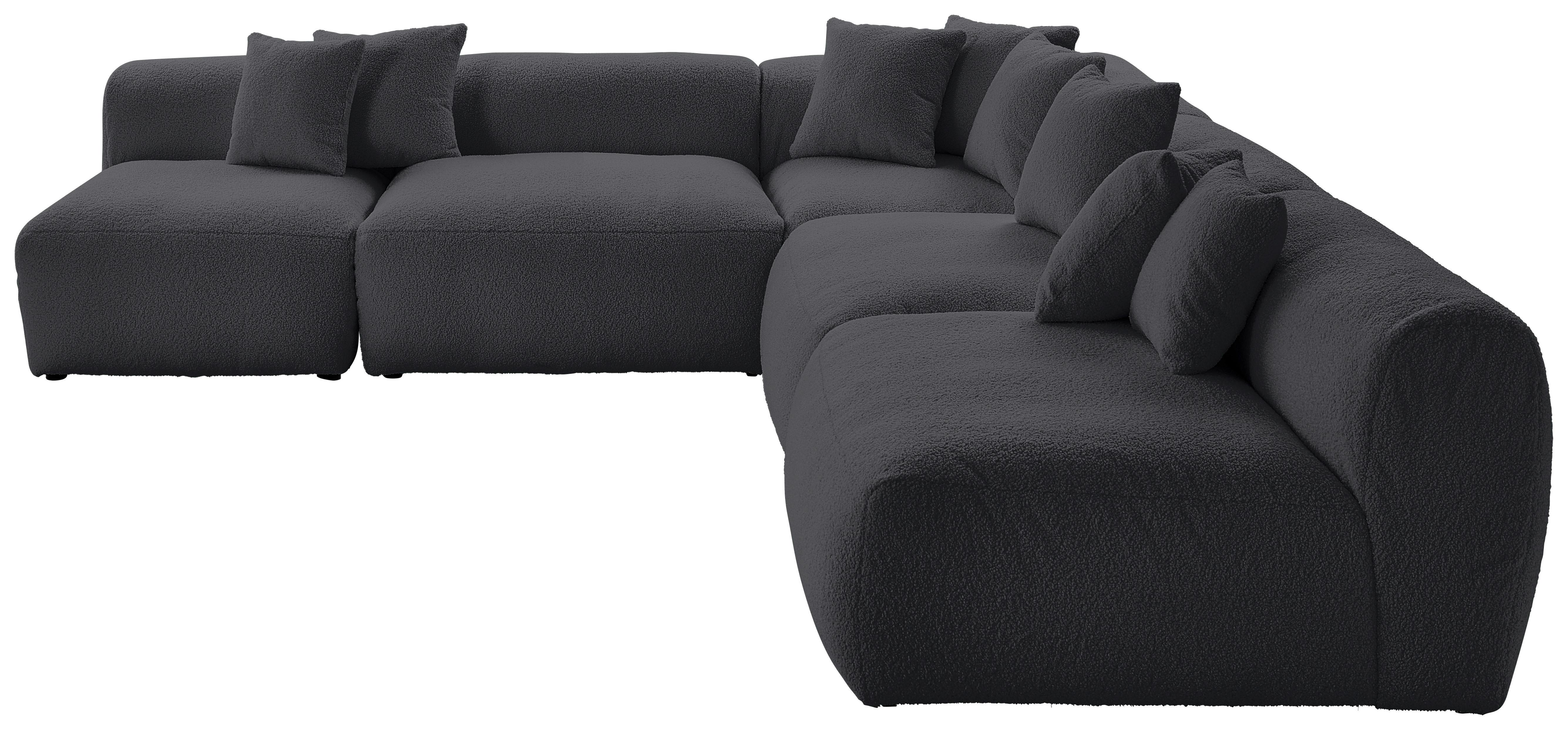 Ecksofa Bloom Erweiterbar Dunkelgrau - Dunkelgrau, Trend, Textil (300/315cm) - Livetastic