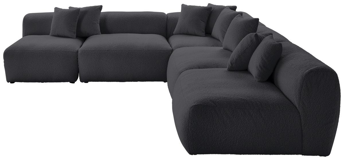 Ecksofa Bloom Erweiterbar Dunkelgrau - Dunkelgrau, Trend, Textil (300/315cm) - Livetastic