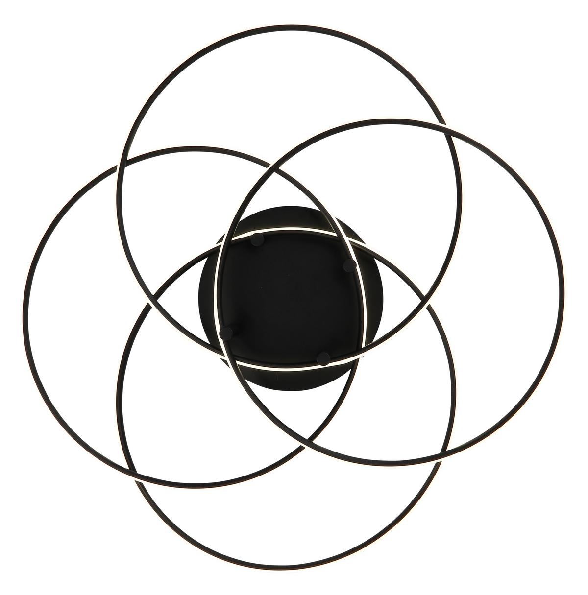 Led-deckenleuchte,4000k,6650lm 67355-55 Kombos - Schwarz/Weiß, Design, Kunststoff/Metall (51,5/11,4cm) - Globo