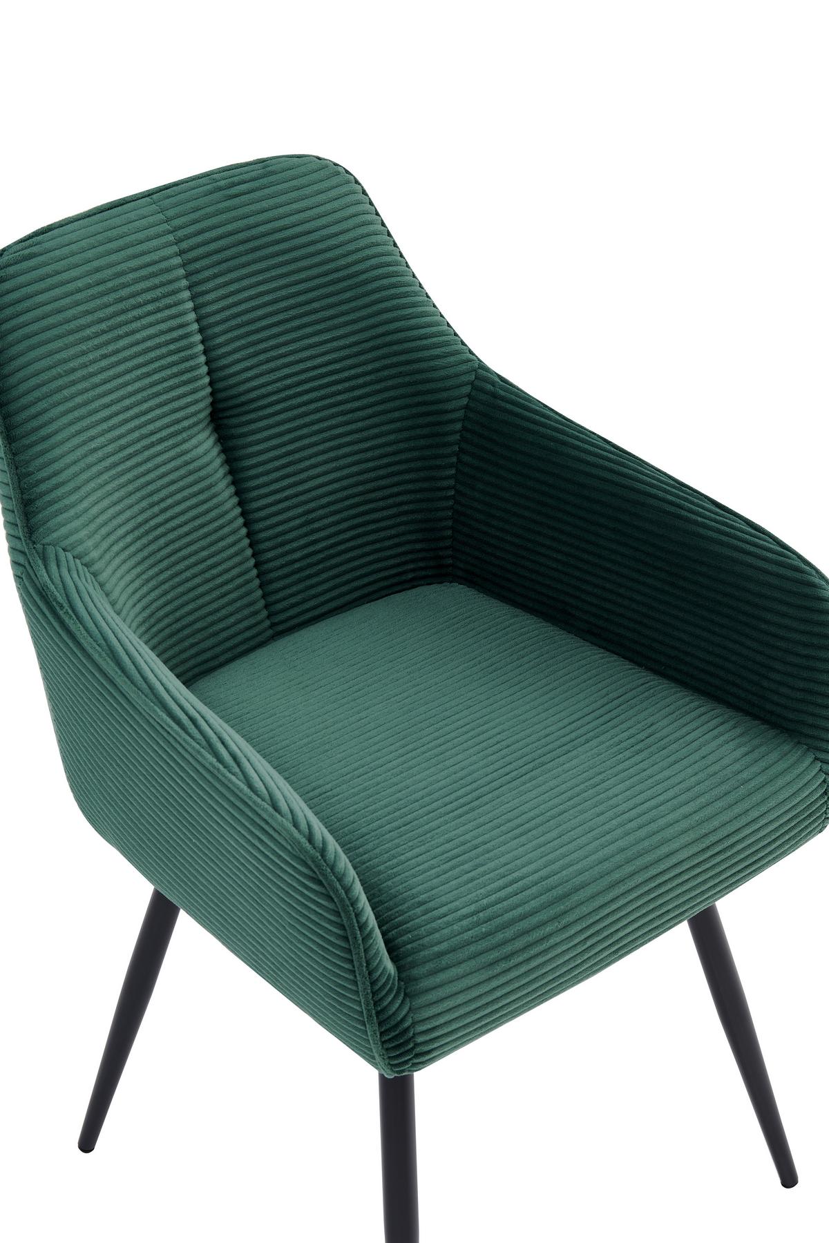 Armlehnstuhl-Set Verona II S 2er-Set - Schwarz/Grün, MODERN, Textil/Metall (53/85/62cm) - MID.YOU