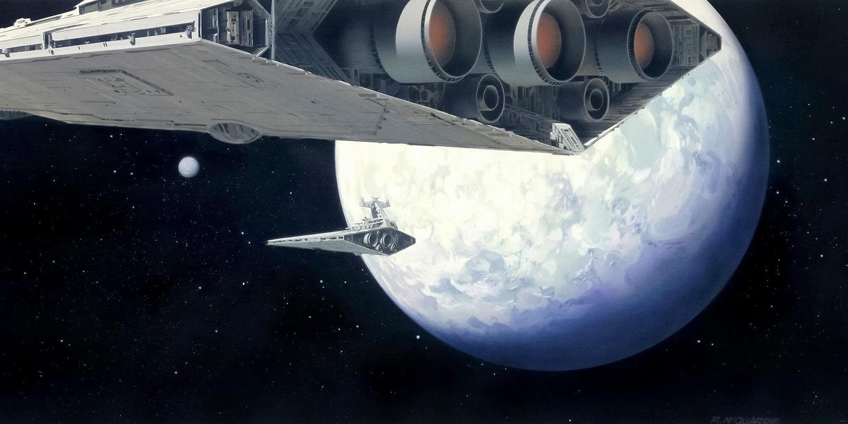 Fototapete Star Wars Stardestroyer - Schwarz/Weiß, Trend, Textil (500/250cm)