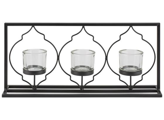 Teelichthalter Aleydis - Klar/Schwarz, Basics, Glas/Metall (41,5/19,5/9,5cm) - Luca Bessoni Teelichthalter Aleydis - Klar/Schwarz, Basics, Glas/Metall (41,5/19,5/9,5cm) - Luca Bessoni