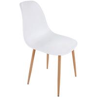 Esszimmerstuhl Rivan Weiß Dekor - Buchefarben/Weiß, MODERN, Kunststoff/Metall (44/83/53cm) - Ondega