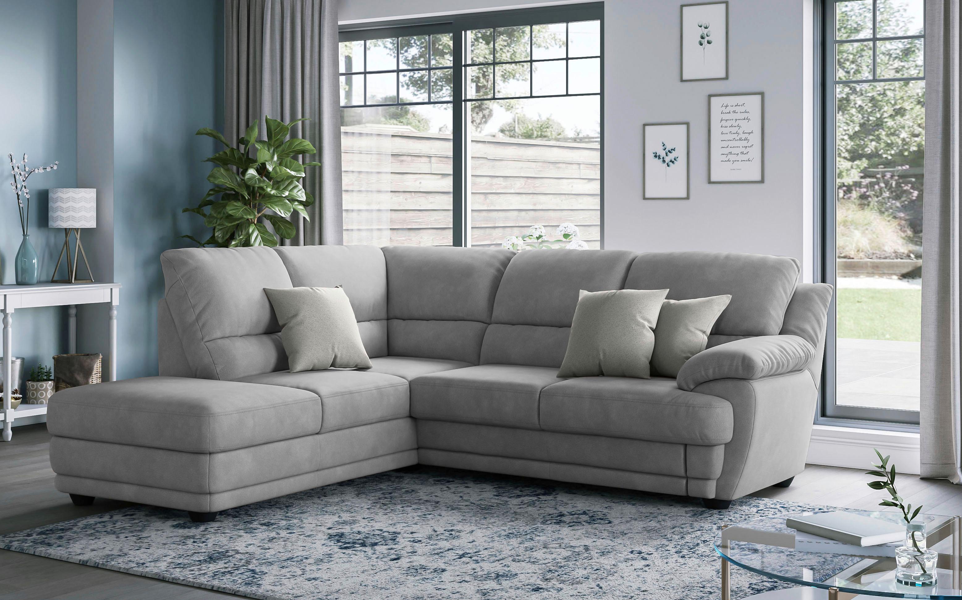 Ecksofa Nebolo Hellgrau - Hellgrau, Design, Textil (225/245cm) - Livetastic
