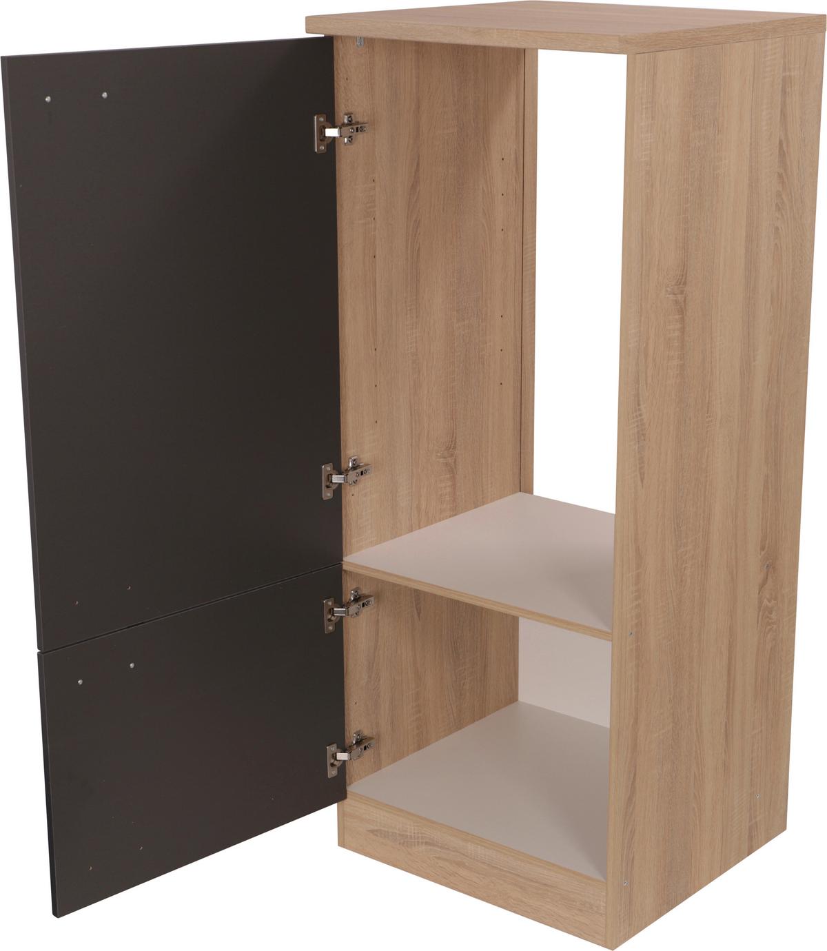 Geräteumbauschrank Merle Grau, Eiche Dekor B:60cm - Eichefarben/Grau, Basics, Holzwerkstoff (60/144,8/60cm) - Respekta