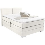 Boxspringbett im Lederlook 140x200cm Tina, Weiß - Weiß, KONVENTIONELL, Textil (140/200cm)