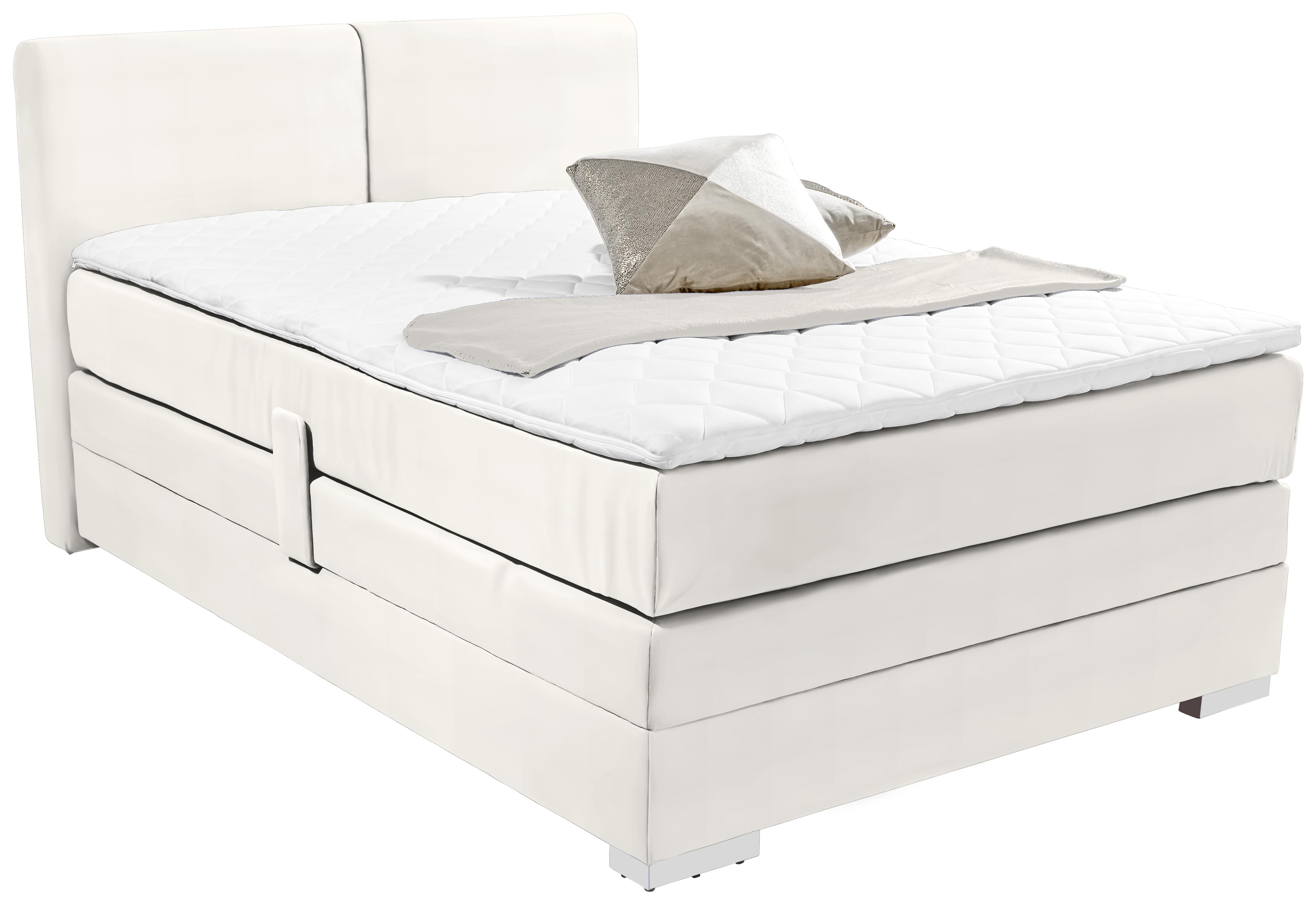 Boxspringbett Tina 140x200 Weiß - Weiß, KONVENTIONELL, Textil (140/200cm)