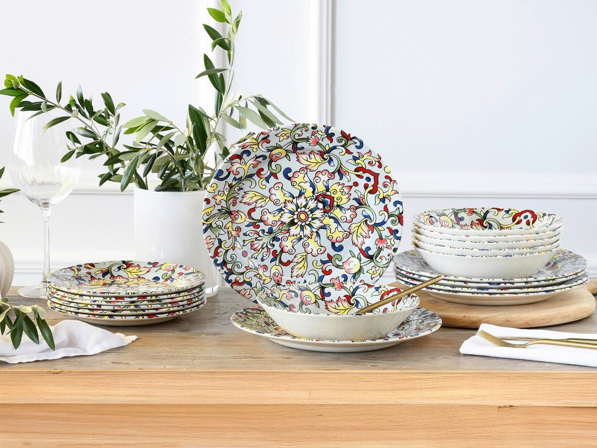 Tafelservice Arabesque Multicolor L: 31 Cm - Multicolor, Basics, Keramik (31/30/32cm) - Creatable