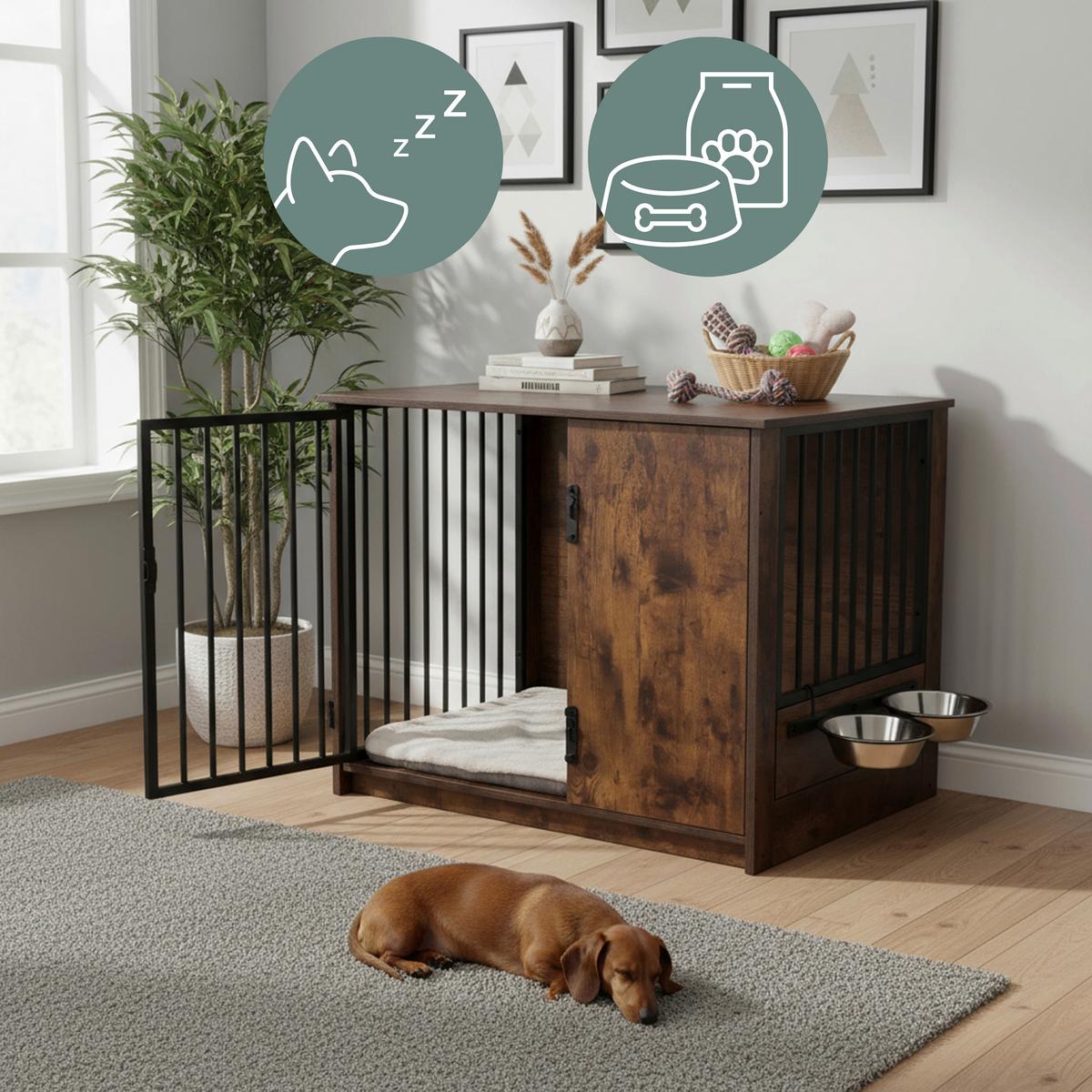 TIERHAUS Pawhome Alteiche B: 80cm - Alteiche, MODERN, Holzwerkstoff (80/60/55cm) - MID.YOU