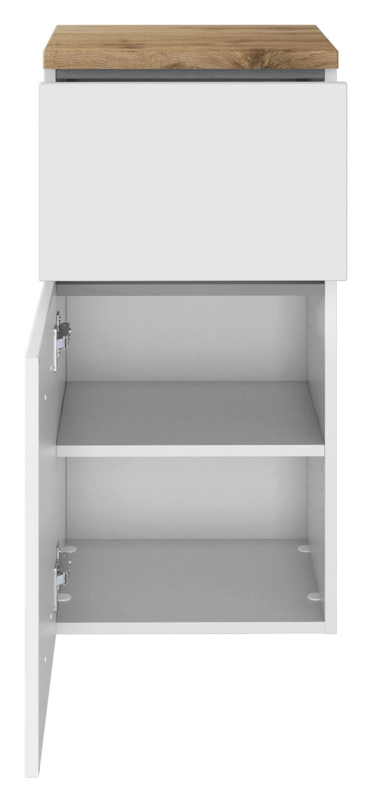 Unterschrank Mit Soft-close Pienza B: 40cm Weiß - Eichefarben/Silberfarben, Basics, Holzwerkstoff (40/79/35cm) - Held