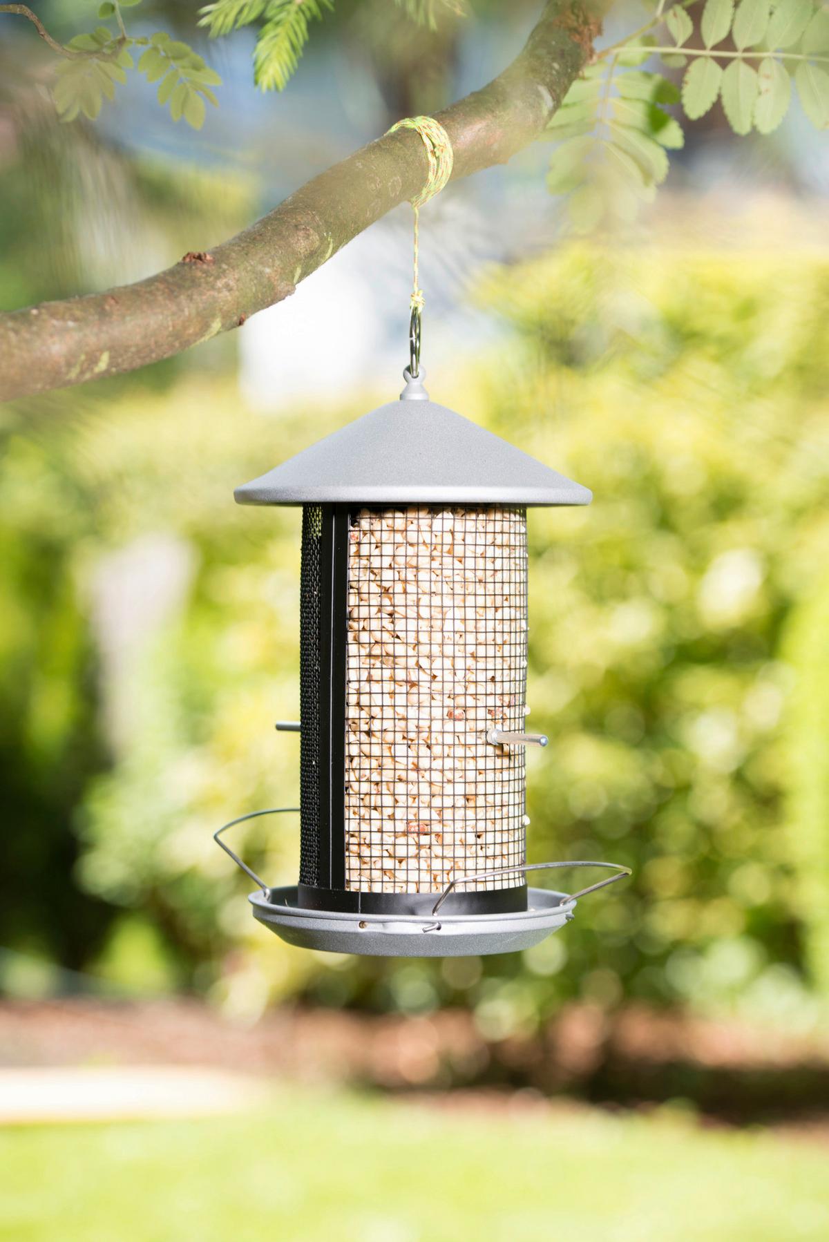 Vogelfuttersilo Happy Bird Bxhxt: 26x31x19 Cm - Silberfarben, Basics, Metall (26/31/19cm) - Windhager