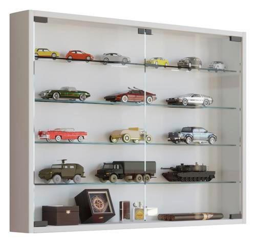 Hängevitrine Mandosa L B: 80cm Weiß Dekor Mit Sicherheitsglas